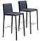Zuo Confidence 26" Black Fabric Modern Counter Stools Set of 2