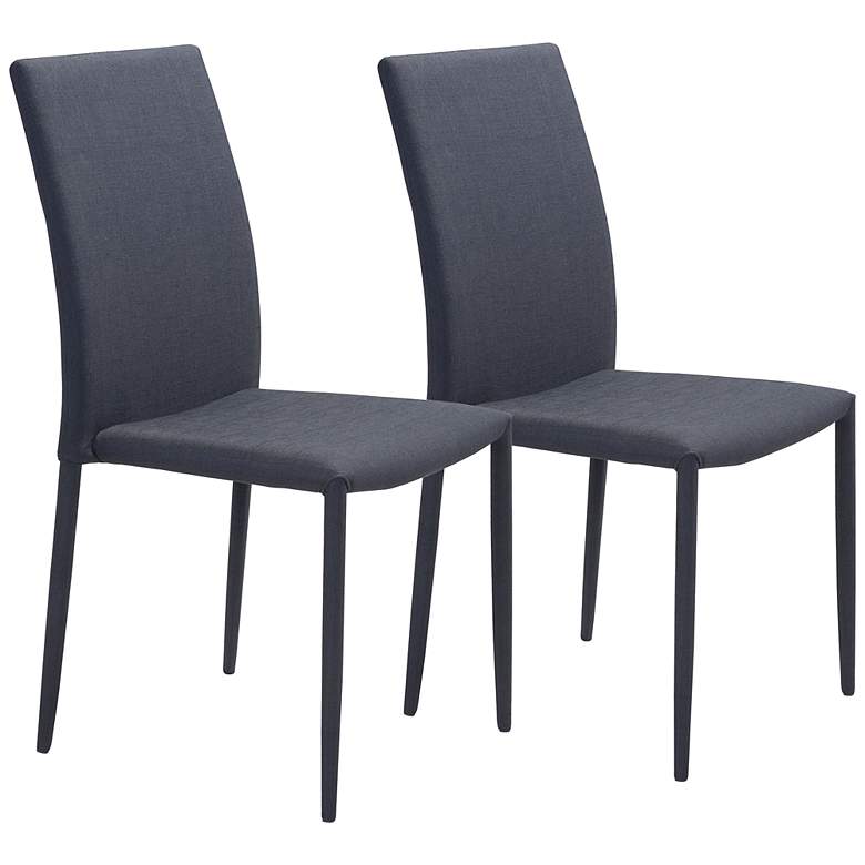 Image 1 Zuo Confidence Black Fabric Modern Dining Chairs Set of 2