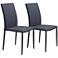 Zuo Confidence Black Fabric Modern Dining Chairs Set of 2