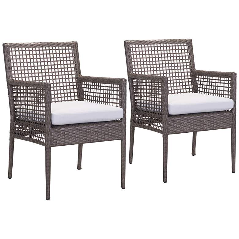 Image 1 Zuo Coronado Brown and Gray Outdoor Dining Chair Set of 2