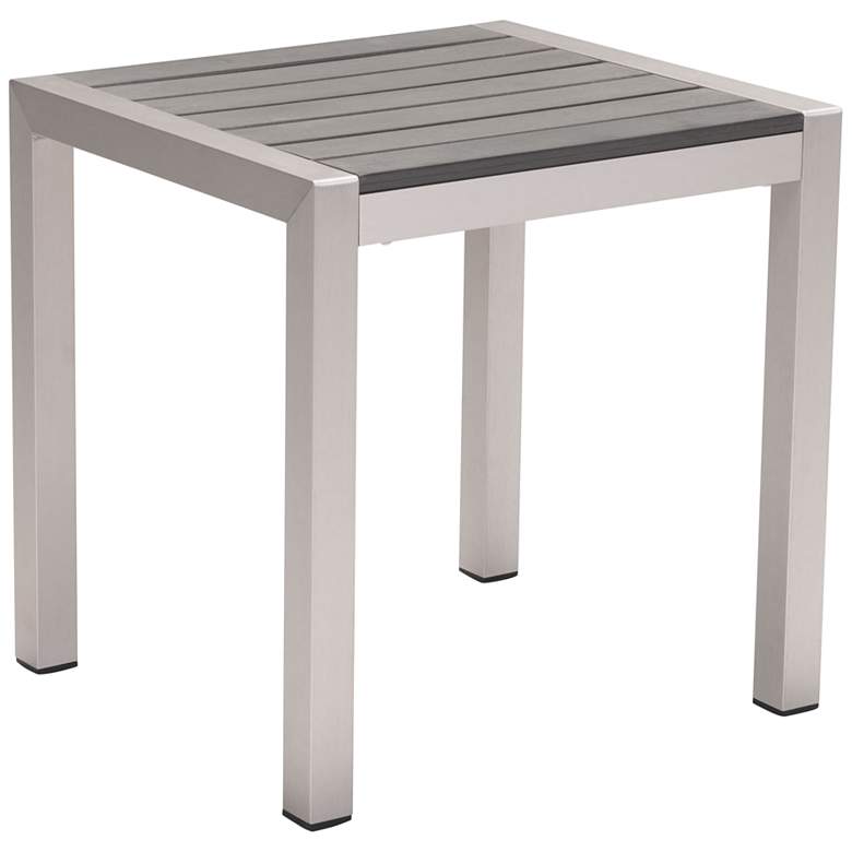 Image 1 Zuo Cosmopolitan 20 inch Wide Silver Outdoor Side Table