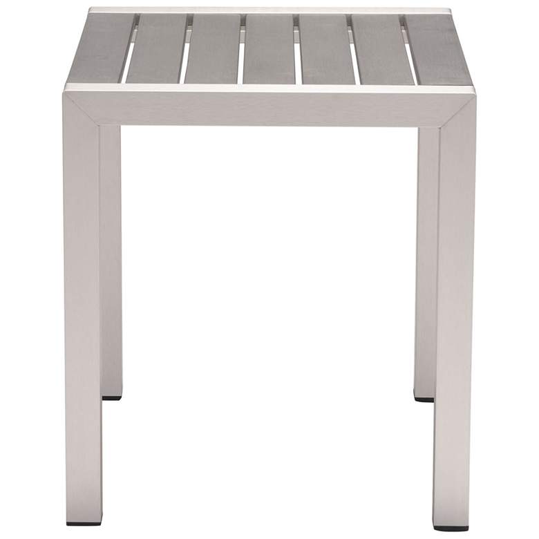 Image 2 Zuo Cosmopolitan 20 inch Wide Silver Outdoor Side Table more views