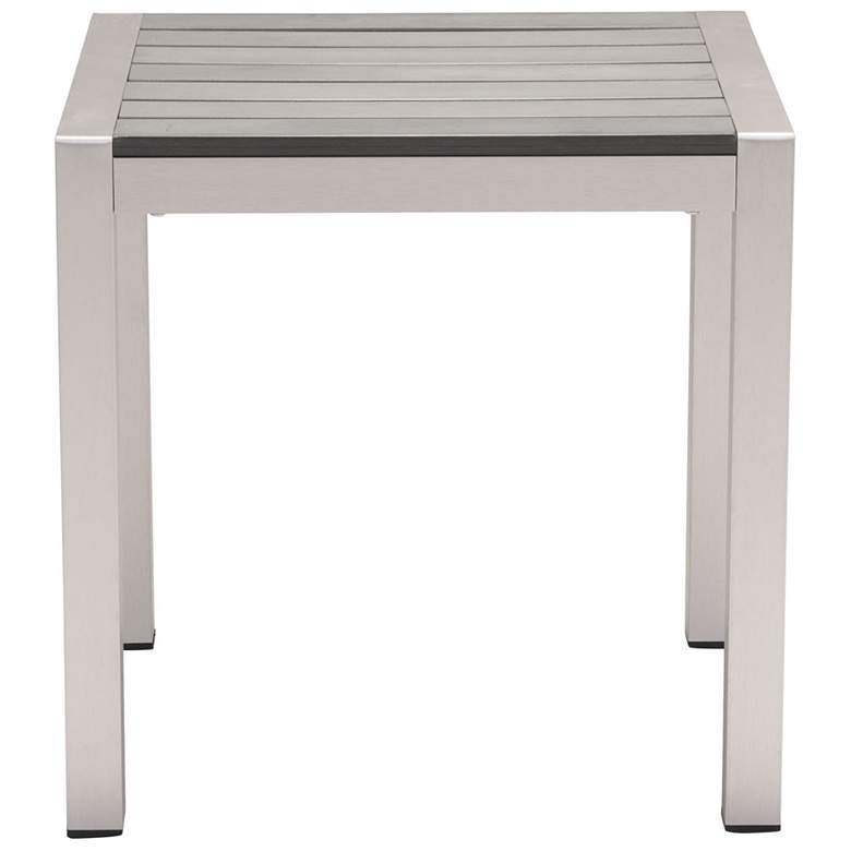 Image 3 Zuo Cosmopolitan 20 inch Wide Silver Outdoor Side Table more views