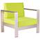 Zuo Cosmopolitan Aluminum Outdoor Armchair with Green Cushions