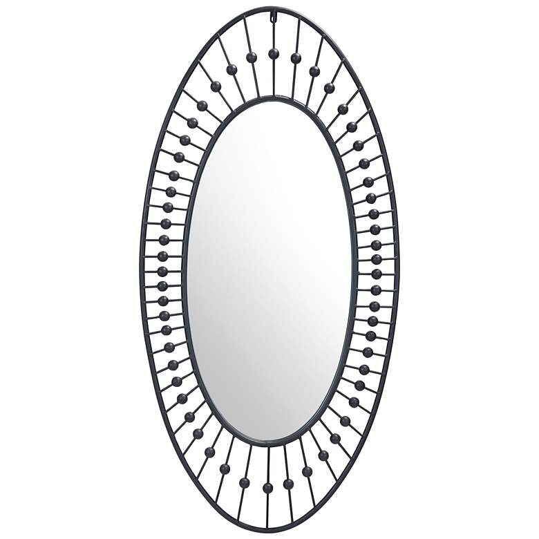Zuo Cusp Black 23 1/2&quot; x 47 1/4&quot; Oval Wall Mirror