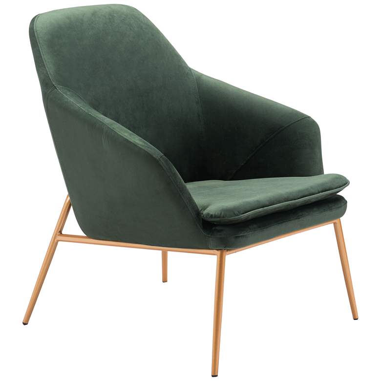 Image 1 Zuo Debonair Green Velvet Armchair