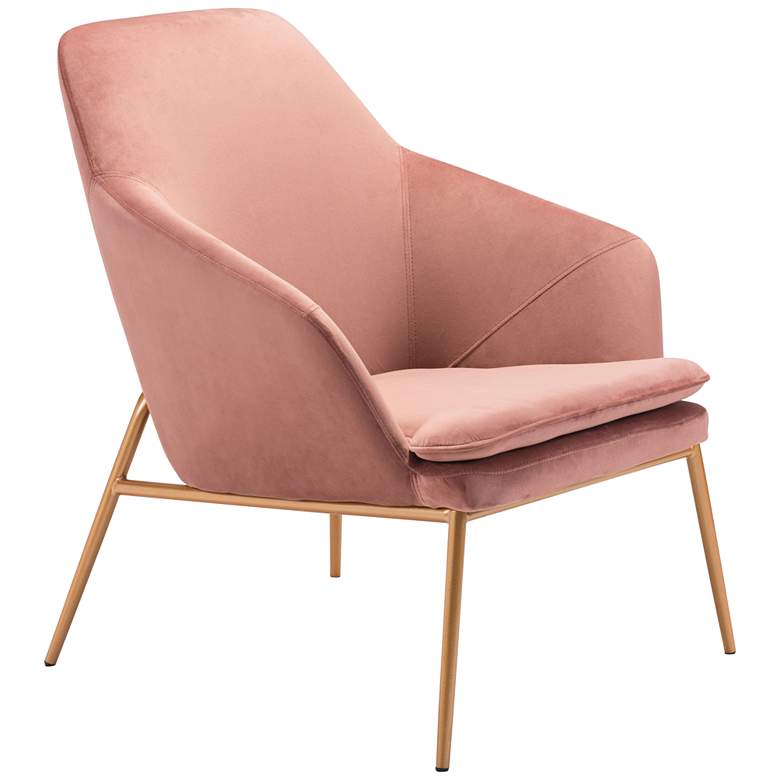 Image 1 Zuo Debonair Pink Velvet Armchair