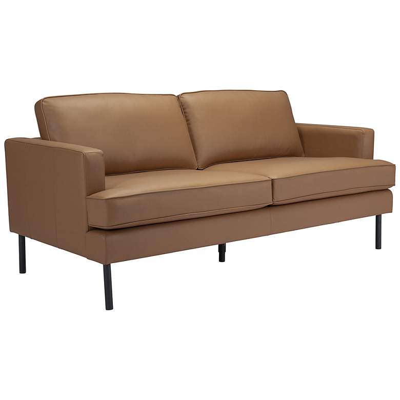 Image 1 Zuo Decade 72" Wide Brown Faux Leather Sofa
