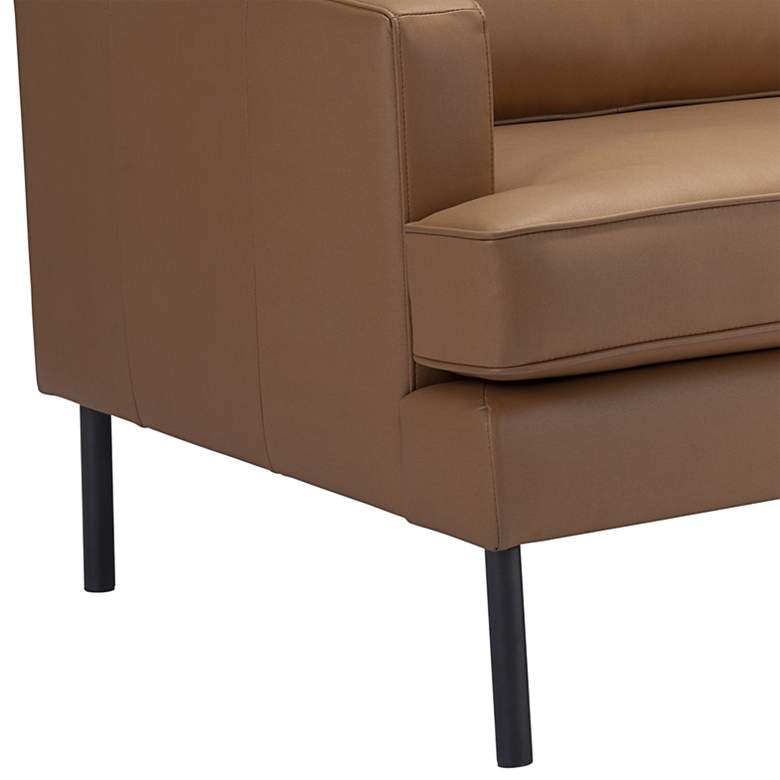 Image 3 Zuo Decade 72" Wide Brown Faux Leather Sofa more views