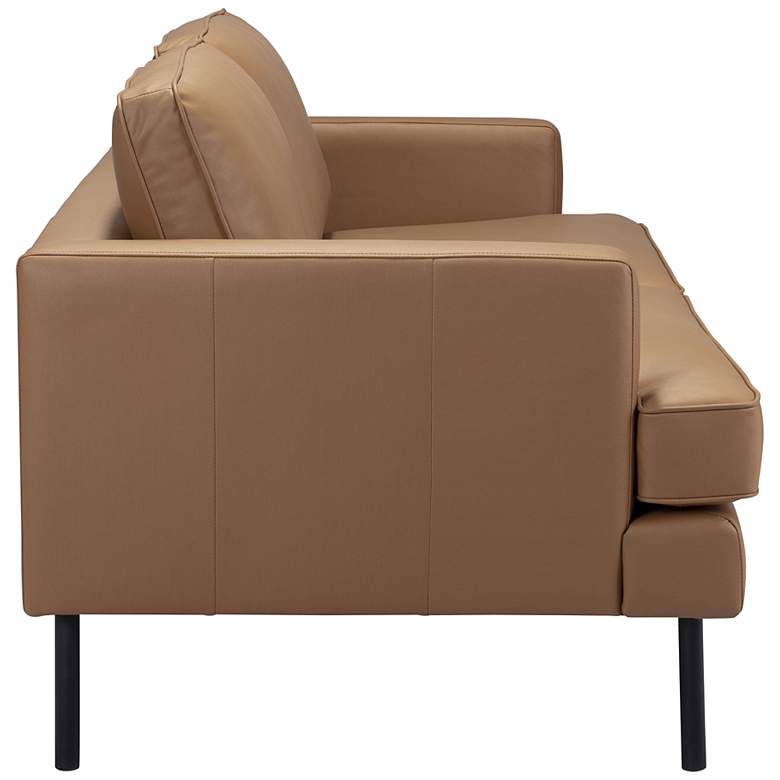 Image 6 Zuo Decade 72" Wide Brown Faux Leather Sofa more views
