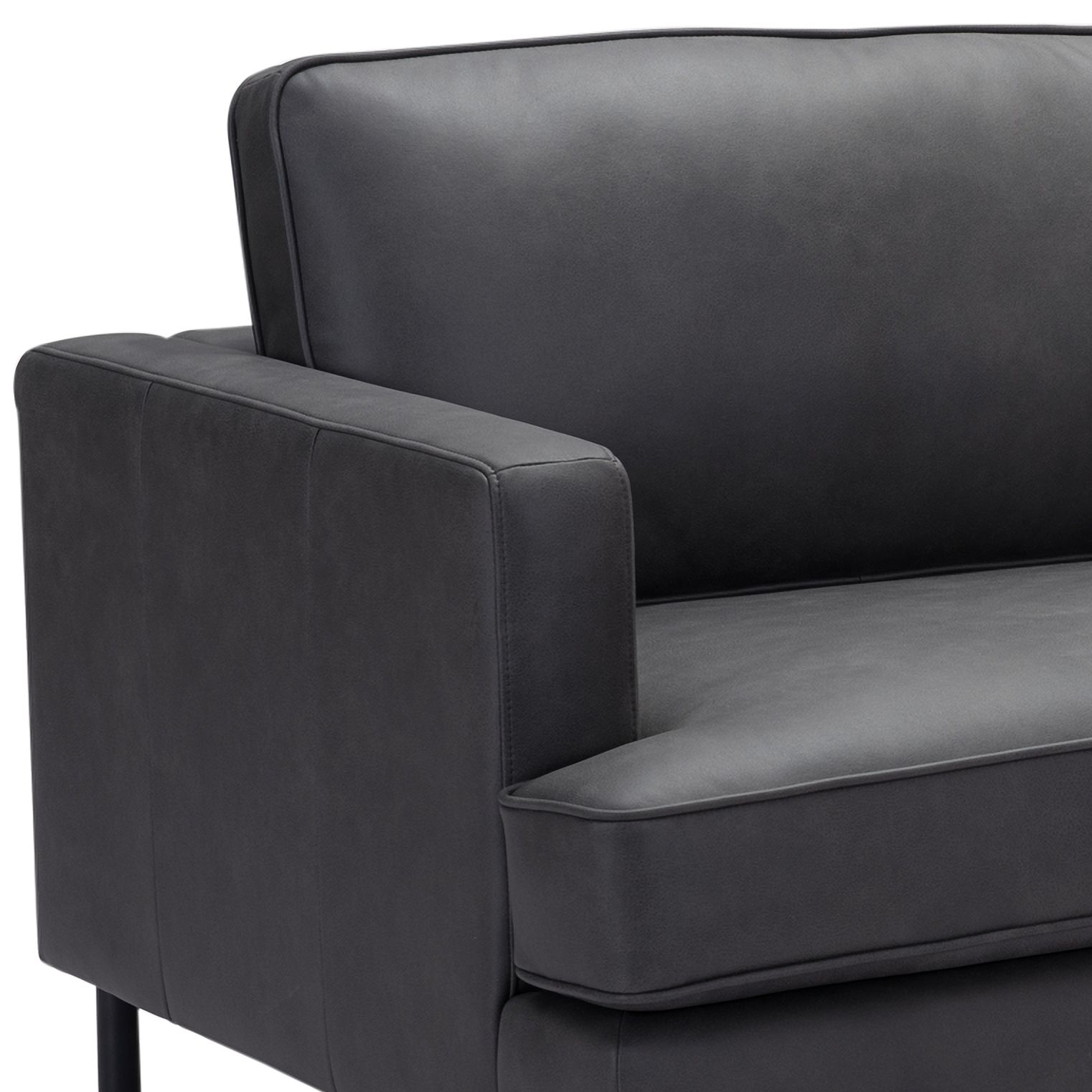 Image 2 Zuo Decade 72" Wide Vintage Gray Faux Leather Sofa more views