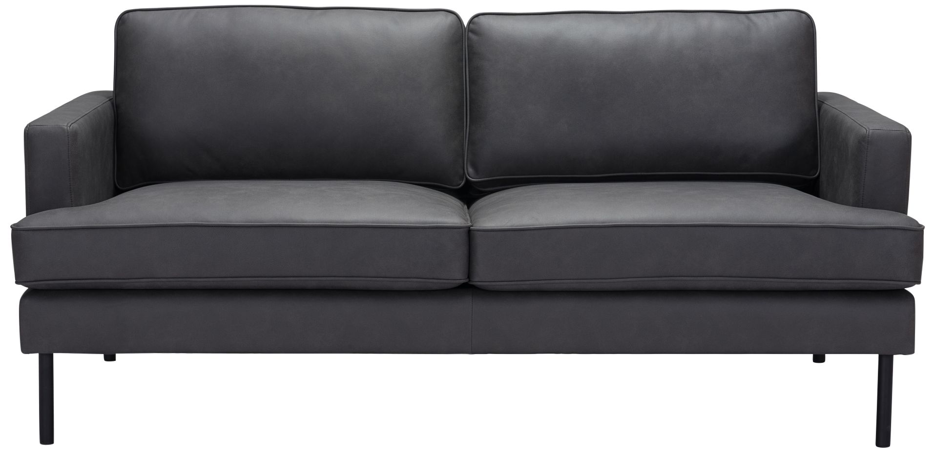 Zuo Decade 72" Wide Vintage Gray Faux Leather Sofa