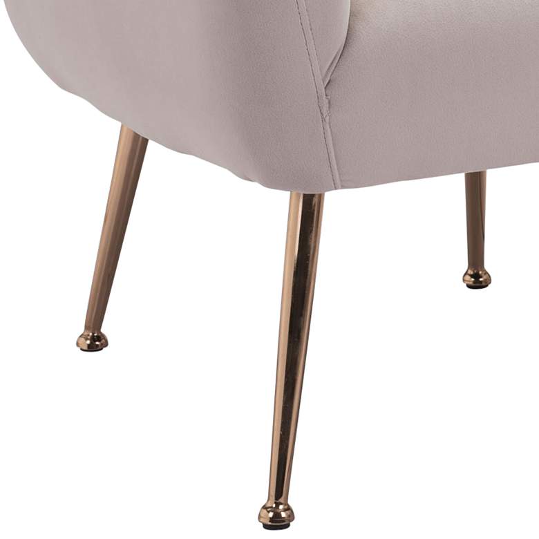 Image 3 Zuo Deco Beige Channel Tufted Modern Accent Chair more views