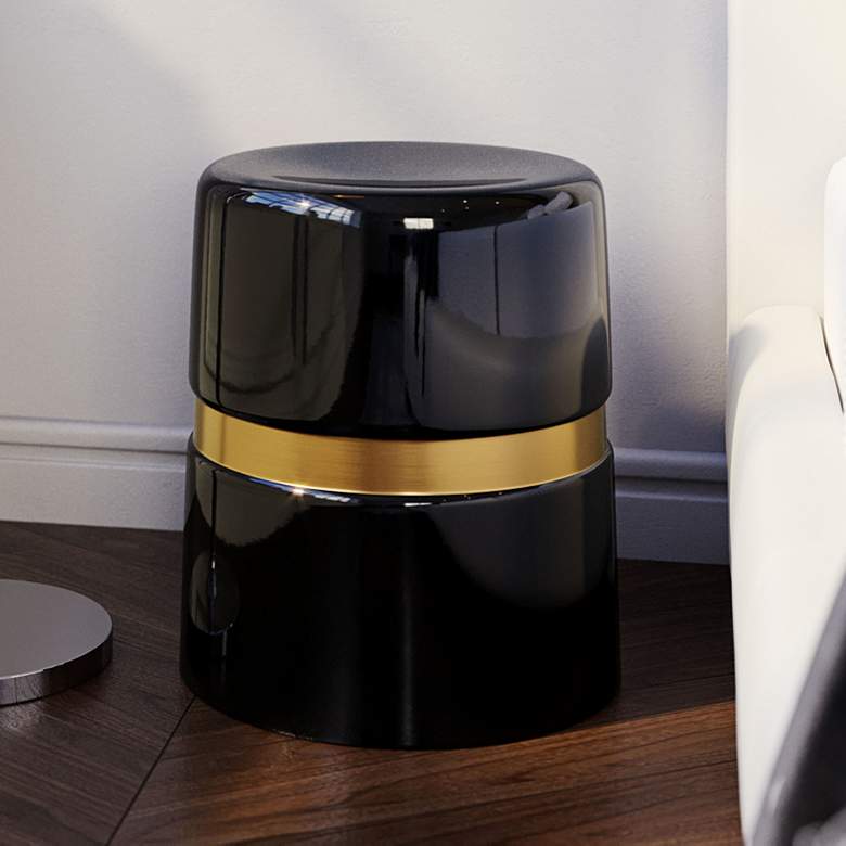 Image 1 Zuo Density 15 1/2" Wide Glossy Black Side Table