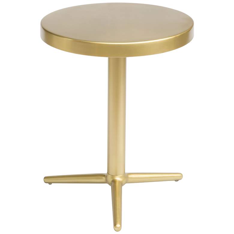 Image 2 Zuo Derby 16 inch Wide Brass Tripod Accent Table