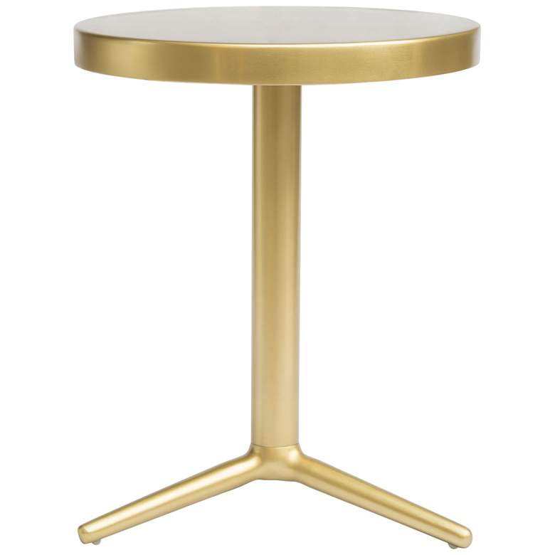 Image 7 Zuo Derby 16 inch Wide Brass Tripod Accent Table more views