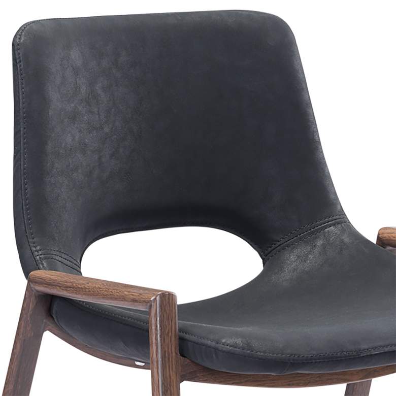 Image 2 Zuo Desi 25 1/2" Black Faux Leather Modern Counter Chairs Set of 2 more views