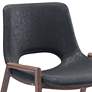 Zuo Desi 25 1/2" Black Faux Leather Modern Counter Chairs Set of 2