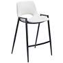 1_Zuo Desi 26" White Faux Leather Counter Stools Set of 2
