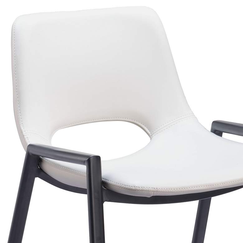 Image 2 Zuo Desi 26" White Faux Leather Counter Stools Set of 2 more views