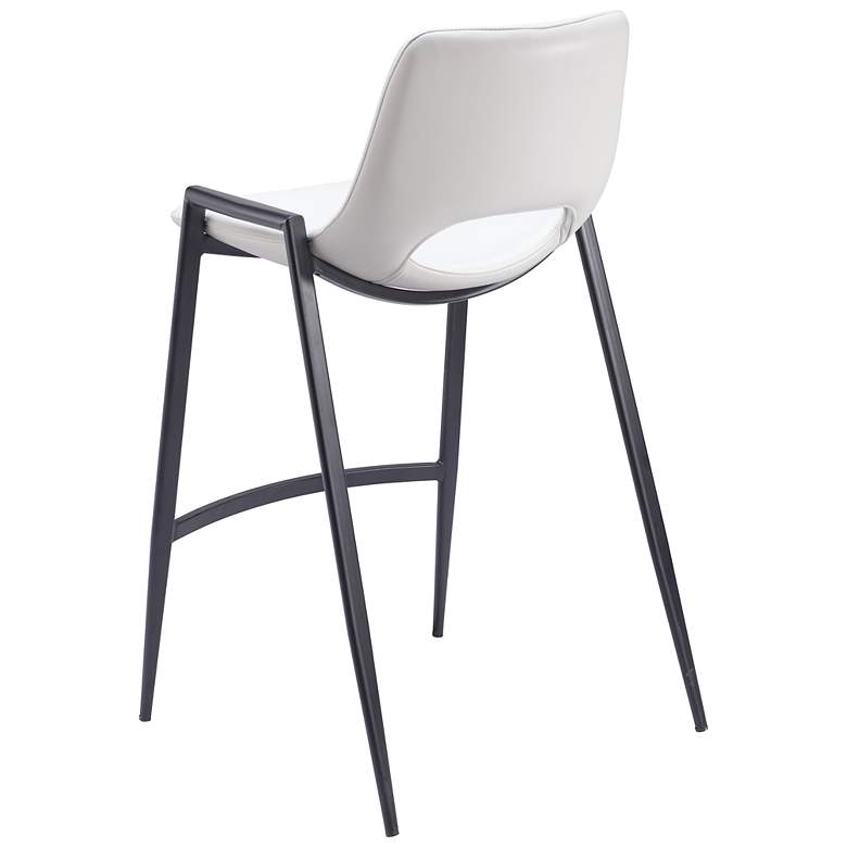Image 4 Zuo Desi 26" White Faux Leather Counter Stools Set of 2 more views