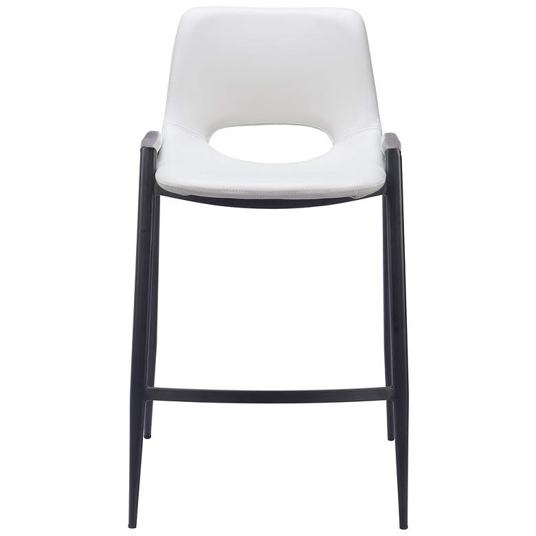 Image 5 Zuo Desi 26" White Faux Leather Counter Stools Set of 2 more views