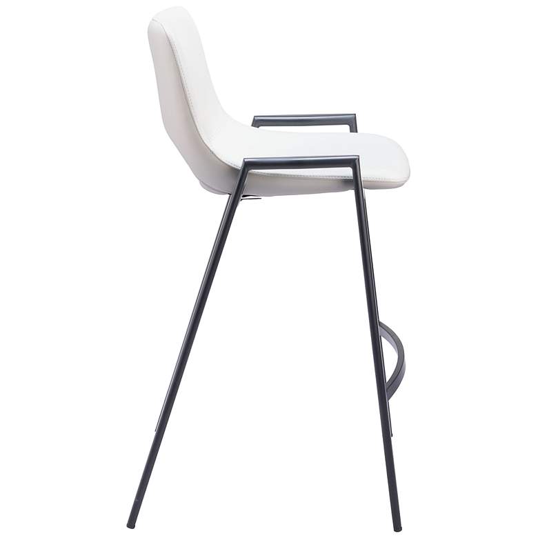 Image 6 Zuo Desi 26" White Faux Leather Counter Stools Set of 2 more views