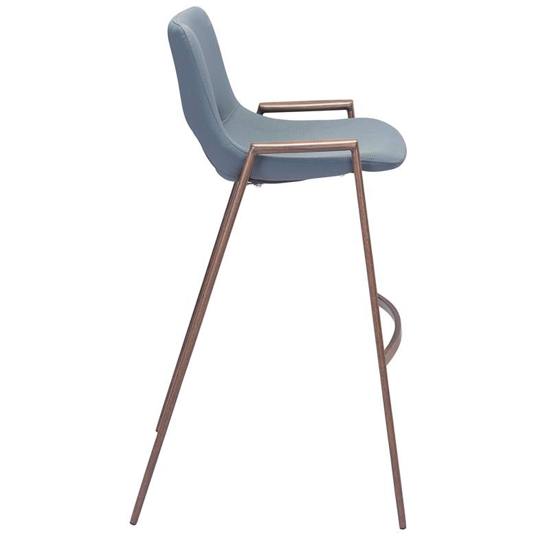 Image 4 Zuo Desi 29 1/4" Gray Faux Leather Modern Bar Chairs Set of 2 more views