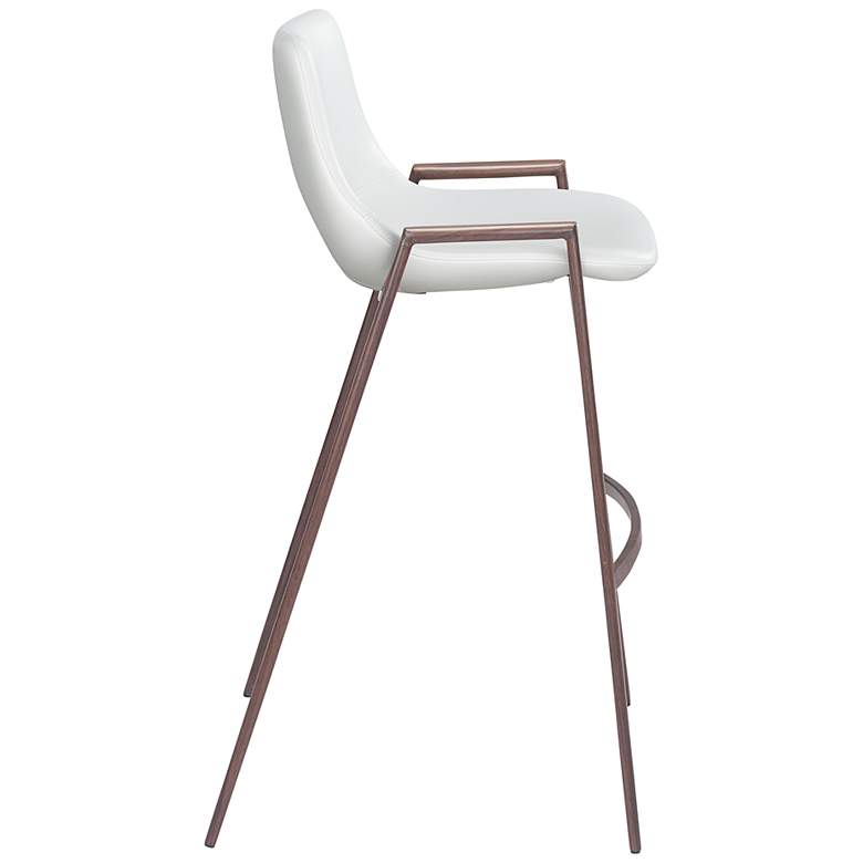 Image 7 Zuo Desi 29 1/4" White Faux Leather Bar Stools Set of 2 more views
