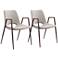 Zuo Desi Beige Faux Leather Dining Chairs Set of 2