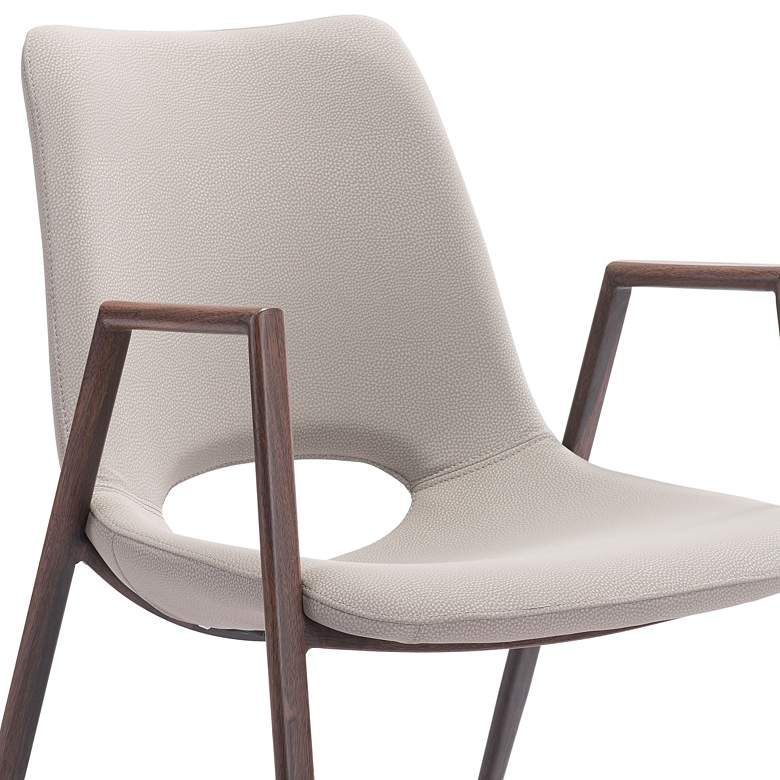 Image 3 Zuo Desi Beige Faux Leather Dining Chairs Set of 2 more views