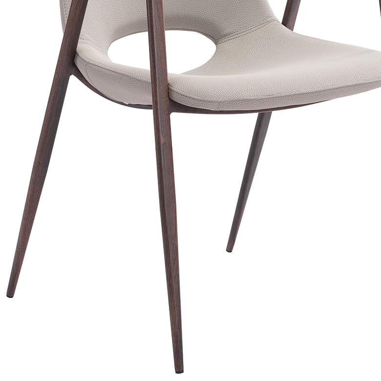 Image 4 Zuo Desi Beige Faux Leather Dining Chairs Set of 2 more views