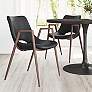 Zuo Desi Black Faux Leather Dining Chairs Set of 2