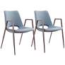 Zuo Desi Gray Faux Leather Dining Chairs Set of 2