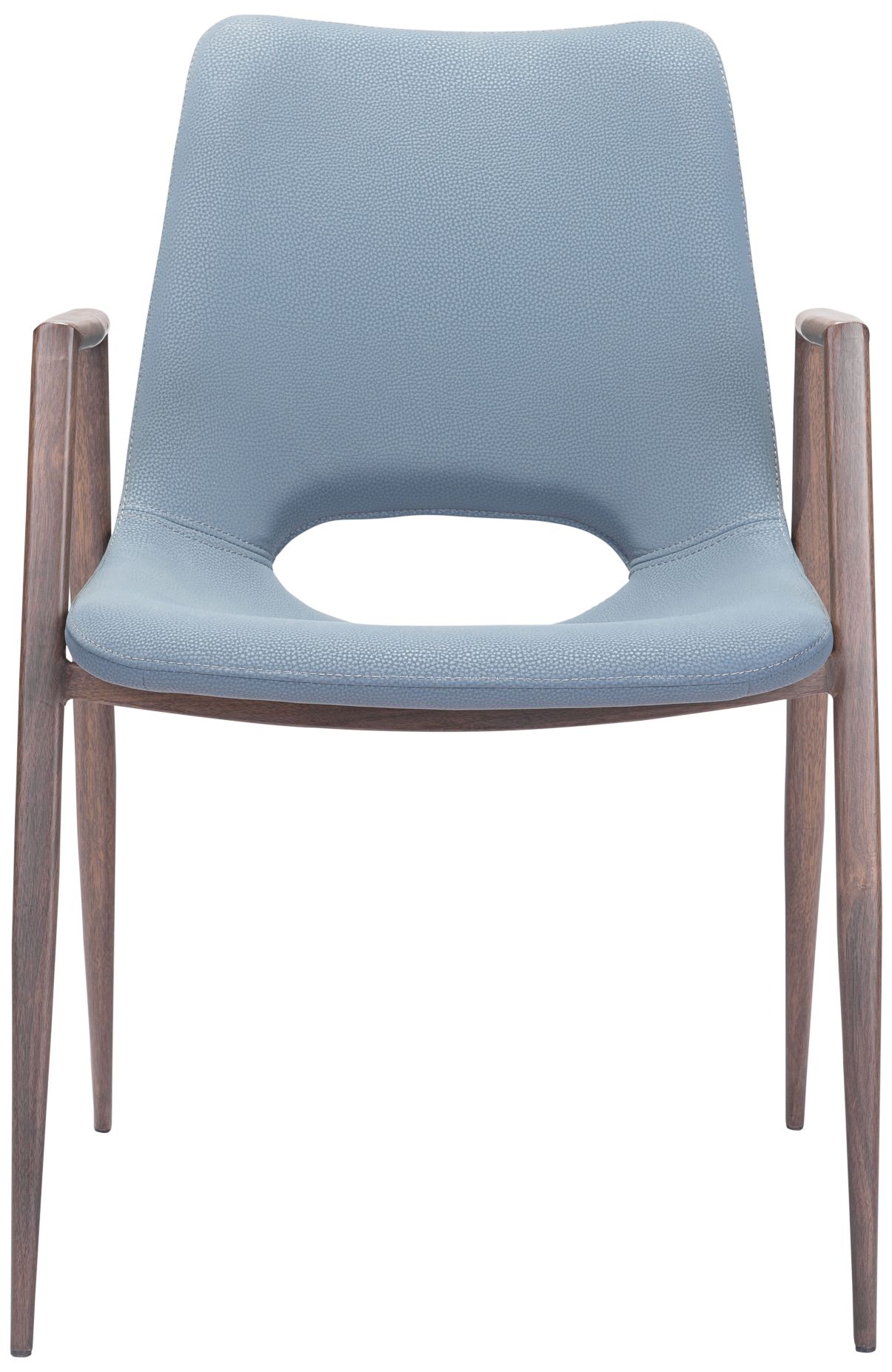 Zuo Desi Gray Faux Leather Dining Chairs Set of 2