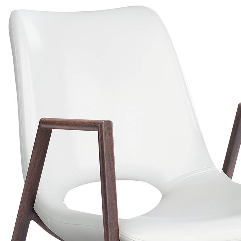 Image 3 Zuo Desi White Faux Leather Dining Chairs Set of 2 more views