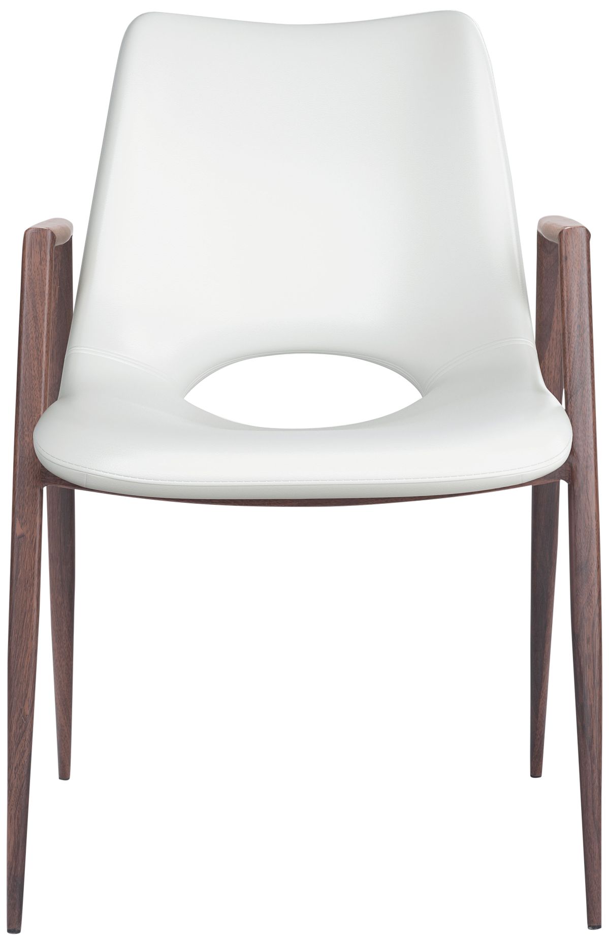 Zuo Desi White Faux Leather Dining Chairs Set of 2