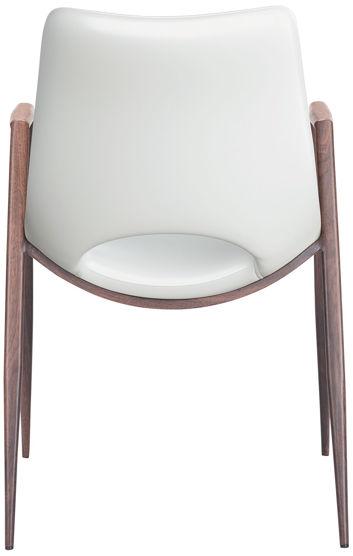 Zuo Desi White Faux Leather Dining Chairs Set of 2