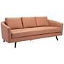 Zuo Divinity 79 1/2" Wide Brown Faux Leather Sofa
