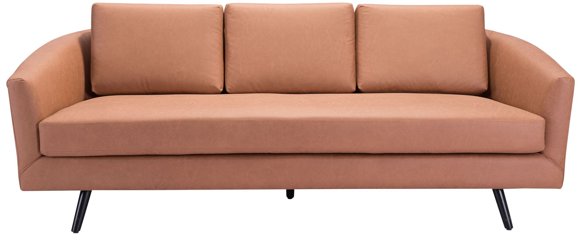 Zuo Divinity 79 1/2" Wide Brown Faux Leather Sofa