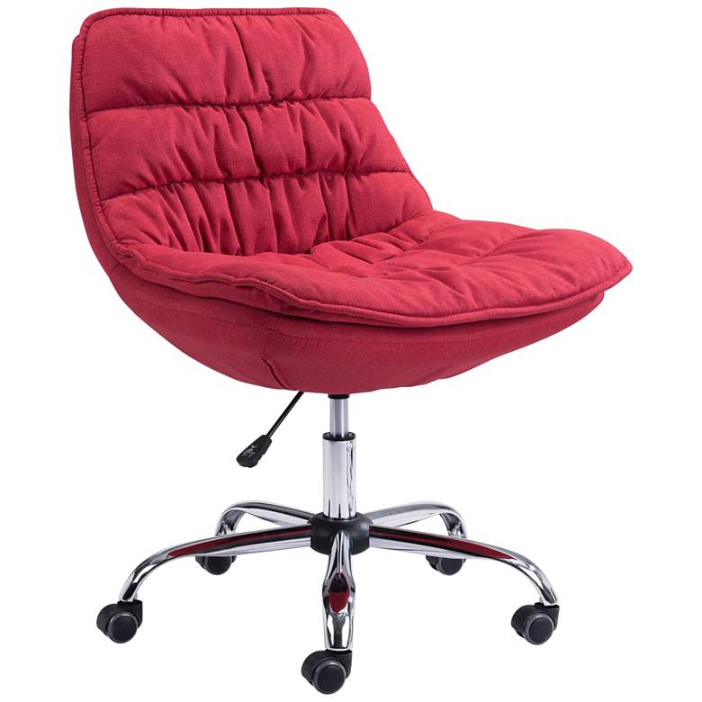 Image 1 Zuo Down Low Red Fabric Adjustable Swivel Modern Office Chair