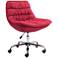 Zuo Down Low Red Fabric Adjustable Swivel Modern Office Chair
