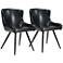 Zuo Dresden Black Faux Leather Modern Dining Chairs Set of 2
