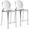 Zuo Eclipse 24 1/2" Stainless Steel Counter Chairs Set of 2