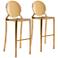Zuo Eclipse 30" Gold Bar Chairs Set of 2