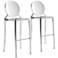Zuo Eclipse 30" Stainless Steel Bar Chairs Set of 2