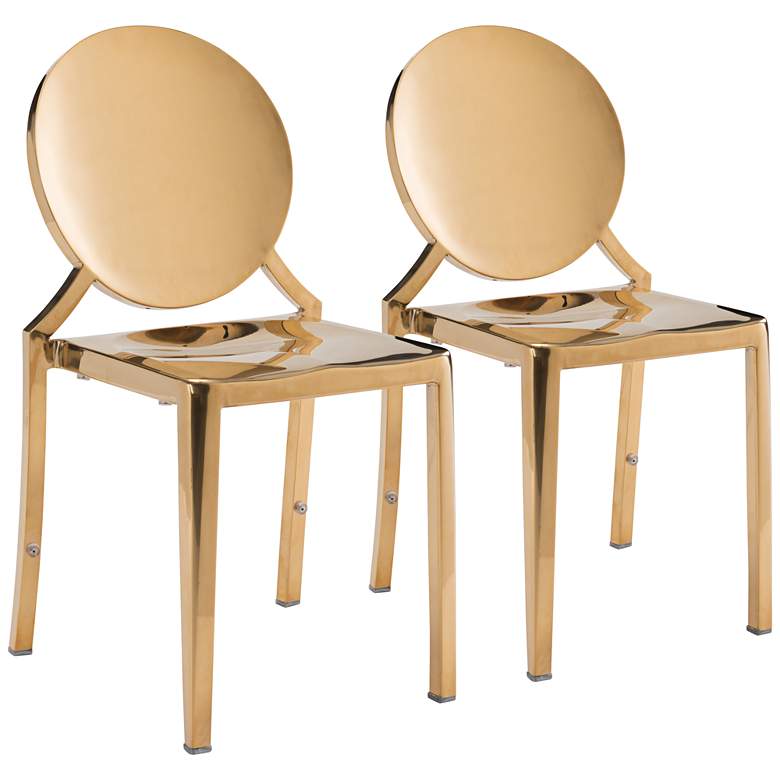 Image 1 Zuo Eclipse Gold Dining Chairs Set of 2