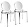Zuo Eclipse Stainless Steel Dining Chairs Set of 2