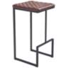 Zuo Element 29 1/2" Brown Faux Leather Modern Bar Stool