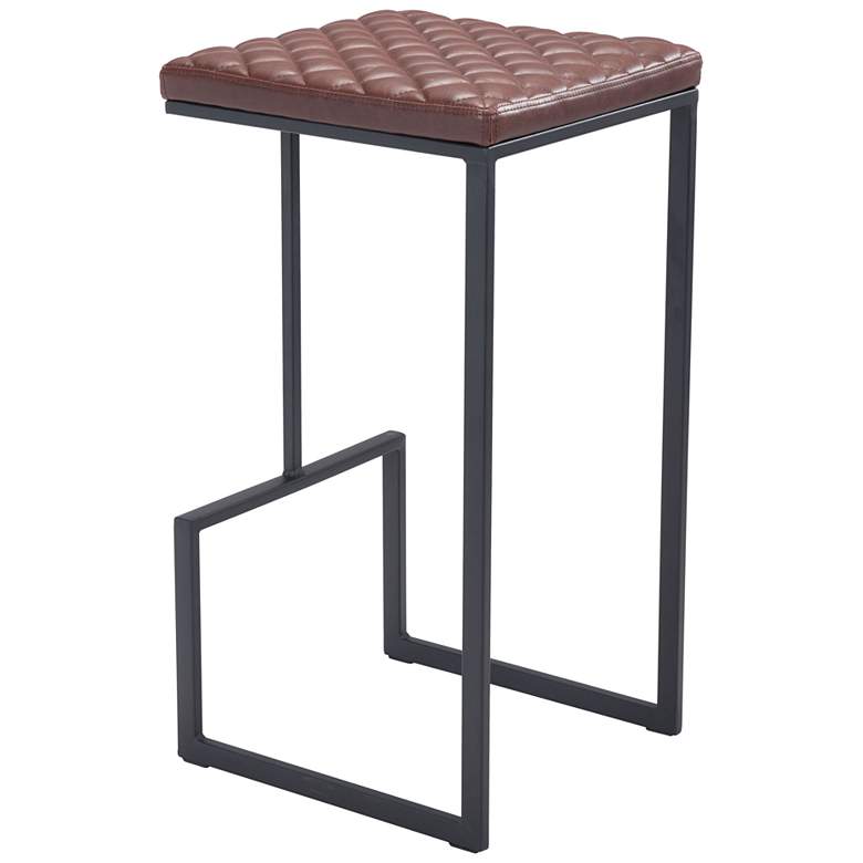 Zuo Element 29 1/2&quot; Brown Faux Leather Modern Bar Stool more views